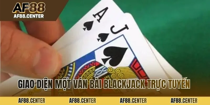 Giao diện một ván bài blackjack trực tuyến